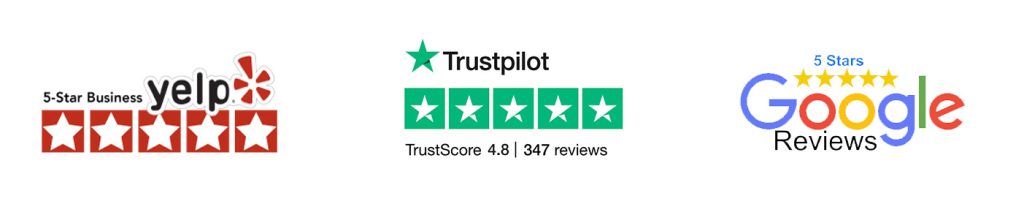 Five-star customer reviews rating